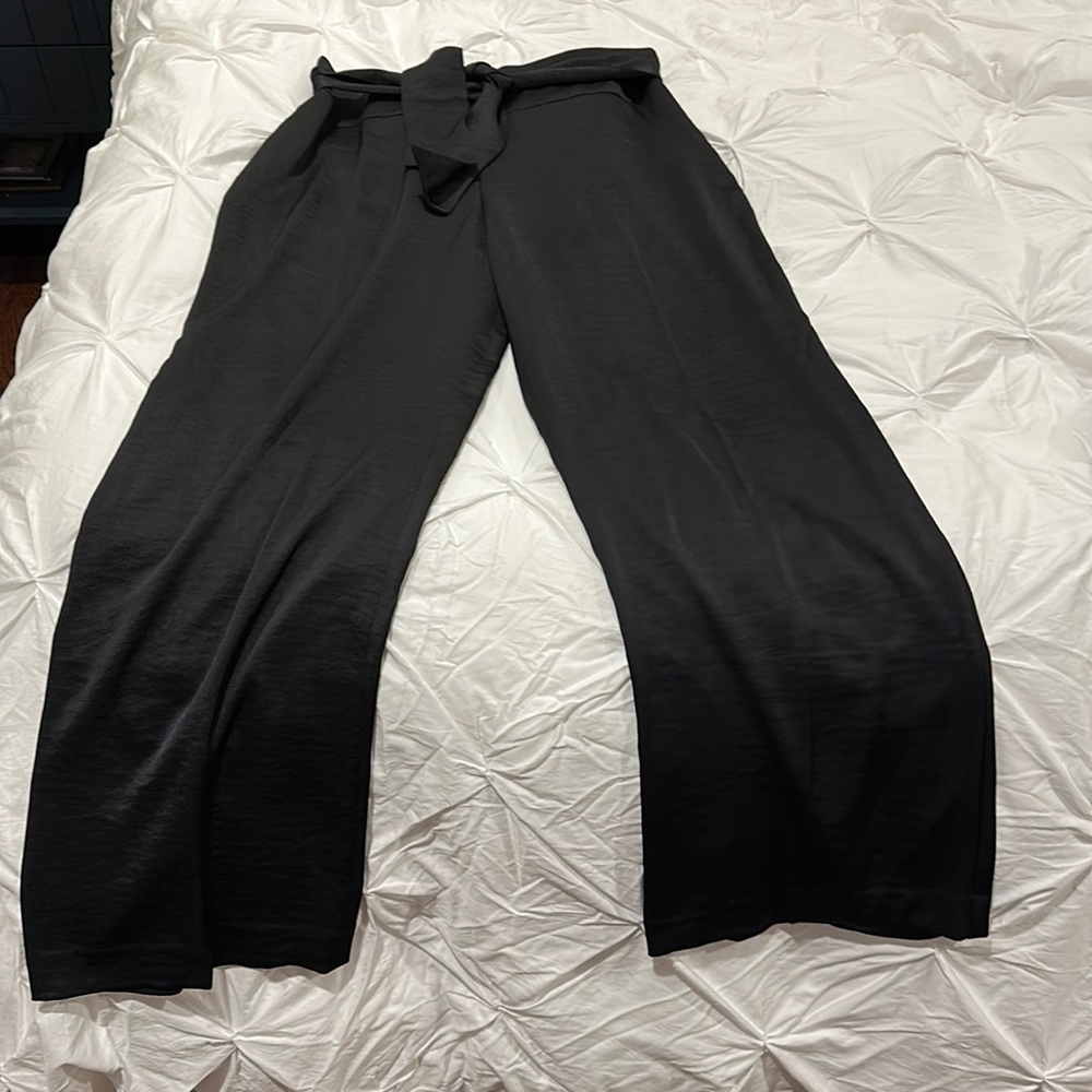 Express super high rise wide leg trouser, tie front elastic back  no zippers NWT